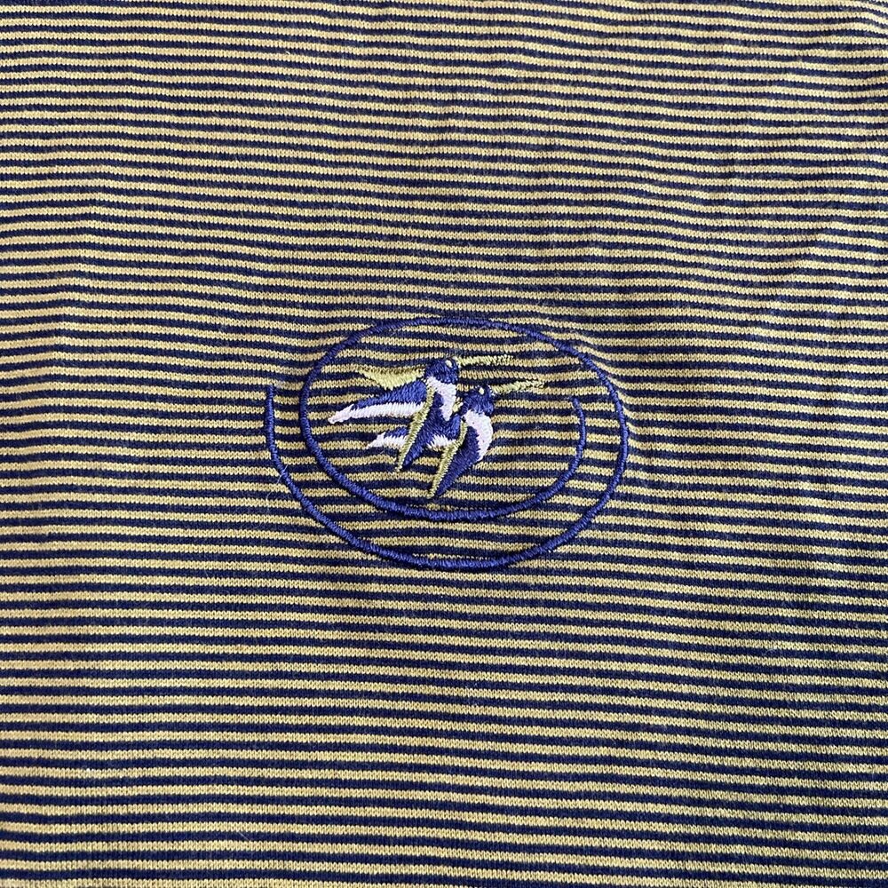 Descente 65/2 Double Mercerized Cotton Castle Pines Golf Club Polo Large Striped - Picture 2 of 9